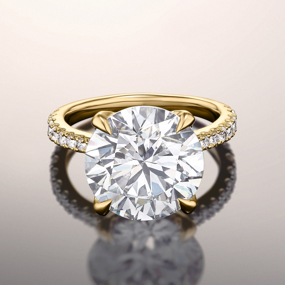 The Cassatt Ring with Round Cut Diamond in 14KT Yellow Gold view 7
