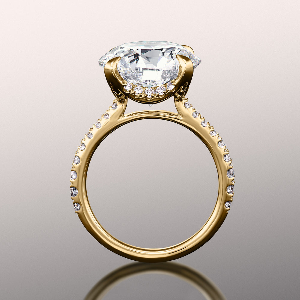 Round Cut The Cassatt Ring with Lab Grown Diamond in 14KT Yellow Gold view 3
