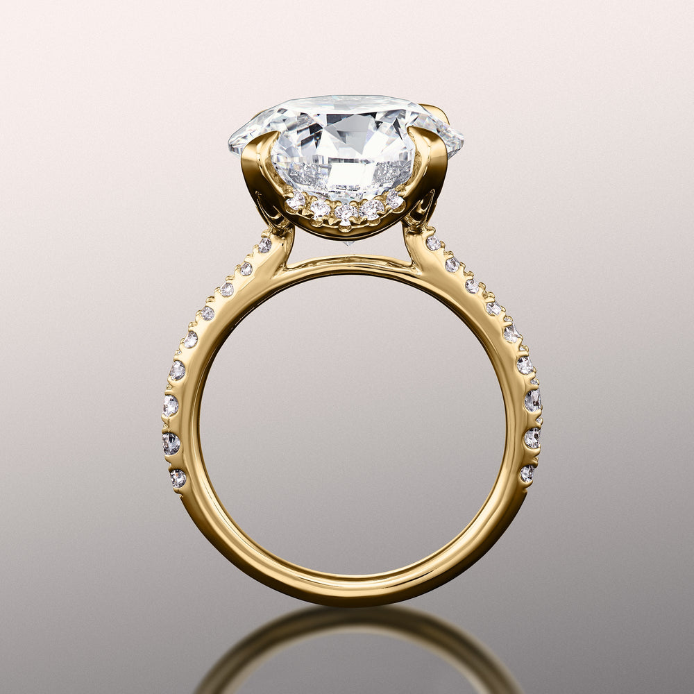 The Cassatt Ring with Round Cut Diamond in 14KT Yellow Gold view 3
