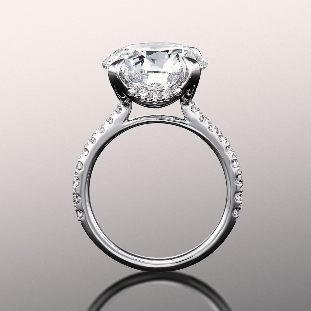 The Cassatt Reserve Rings with Round Cut Diamond in 14KT Platinum view 3
