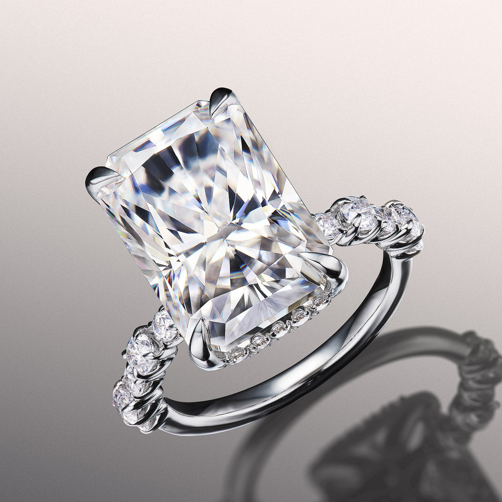 The Warhol Ring with Radiant Cut Diamond in 14KT Platinum view 2
