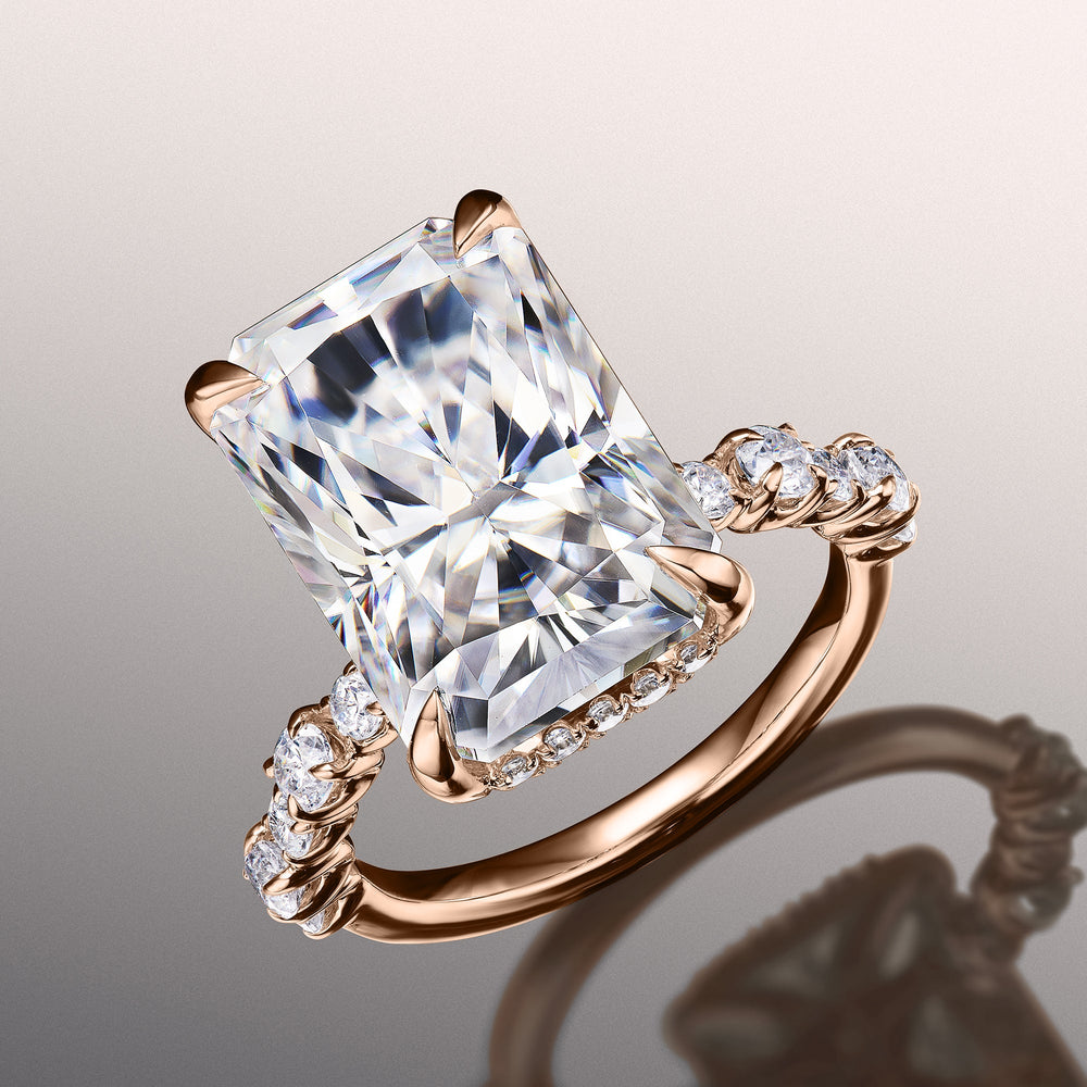 The Warhol Ring with Radiant Cut Diamond in 14KT Rose Gold view 2
