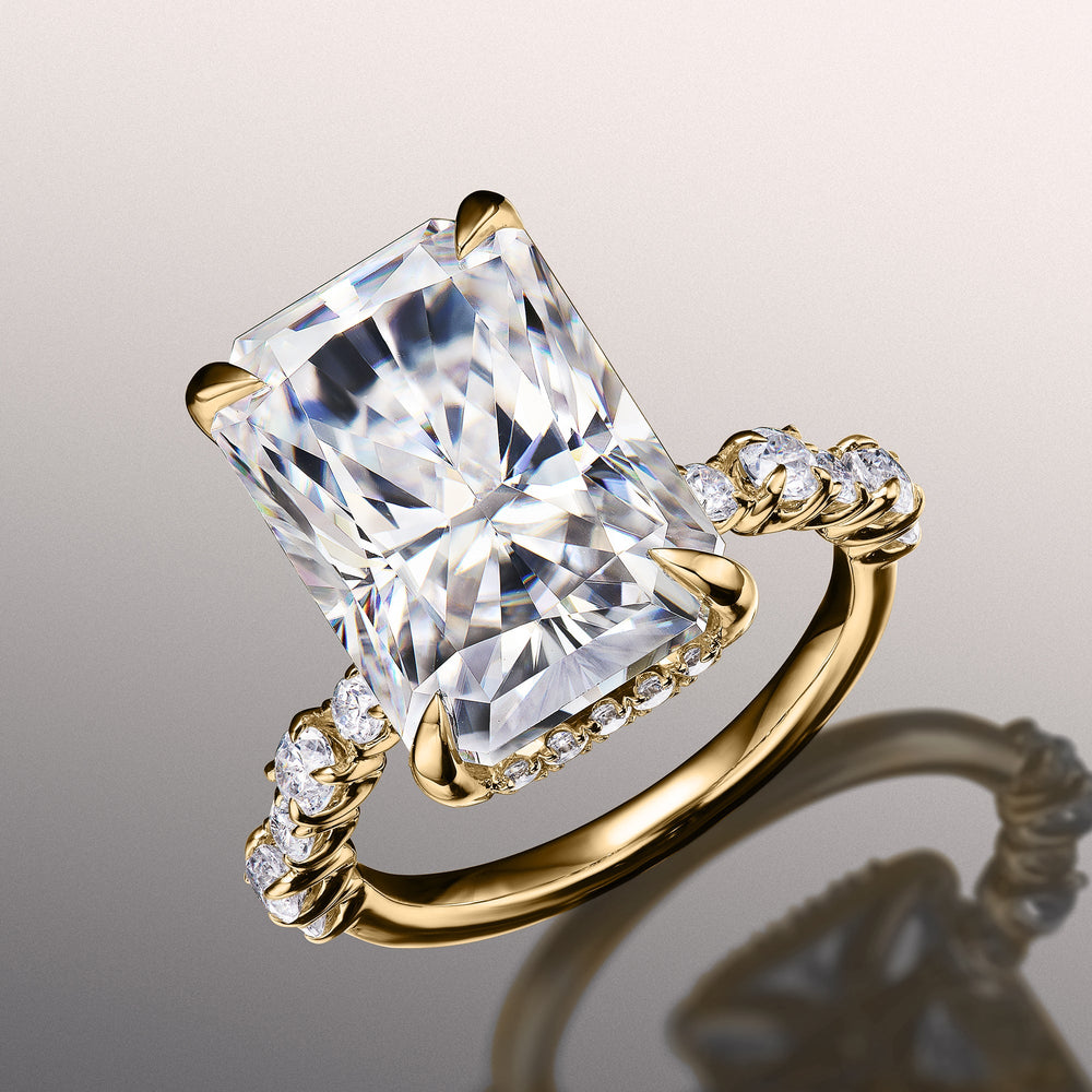The Warhol Ring with Radiant Cut Diamond in 14KT Yellow Gold view 2
