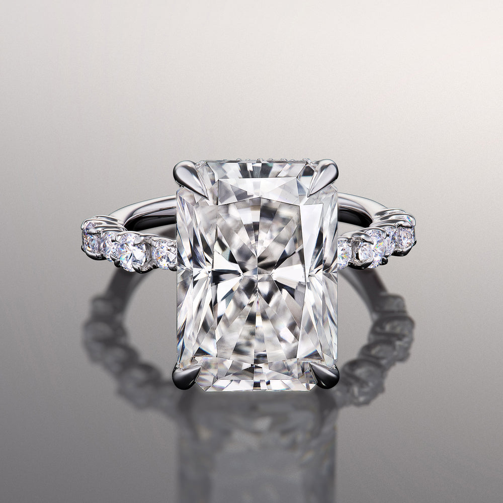 Radiant Cut The Warhol Ring with Lab Grown Diamond in 14KT White Gold view 1
