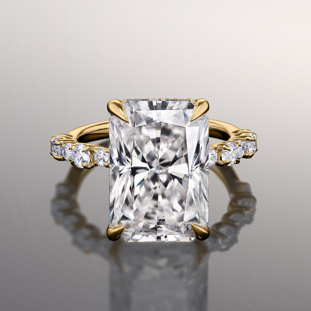 The Warhol Ring with Radiant Cut Diamond in 14KT Yellow Gold view 1
