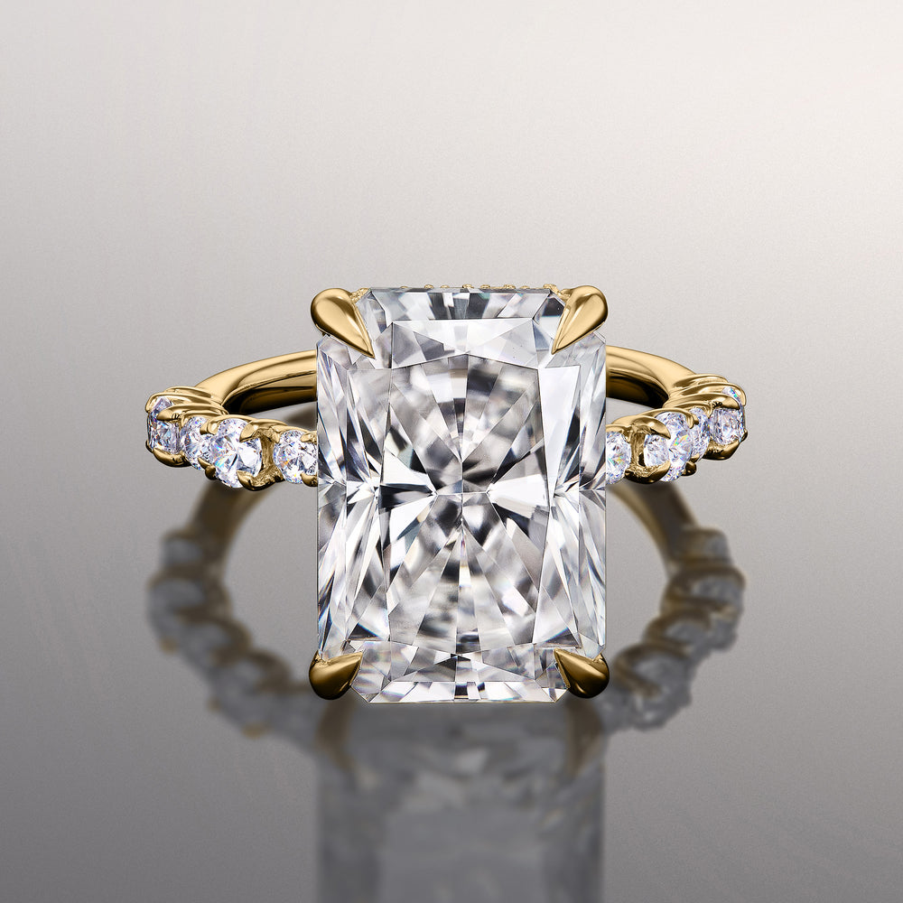 Radiant Cut The Warhol Ring with Lab Grown Diamond in 14KT Yellow Gold view 1

