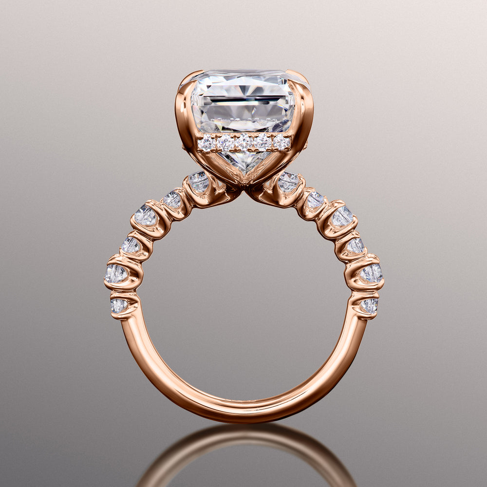 Radiant Cut The Warhol Ring with Lab Grown Diamond in 14KT Rose Gold view 3
