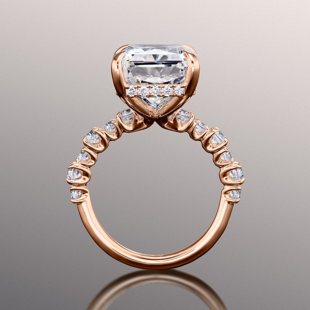 The Warhol Ring with Radiant Cut Diamond in 14KT Rose Gold view 3
