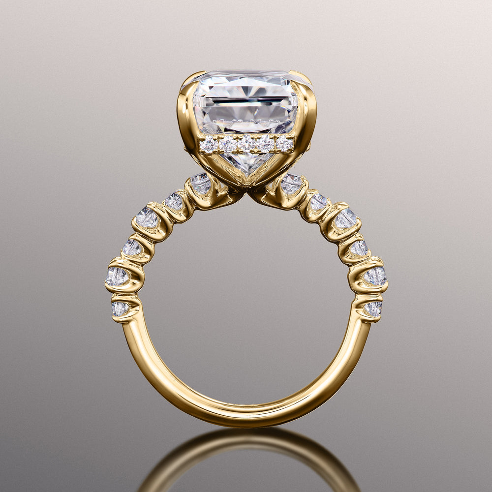 The Warhol Ring with Radiant Cut Diamond in 14KT Yellow Gold view 3
