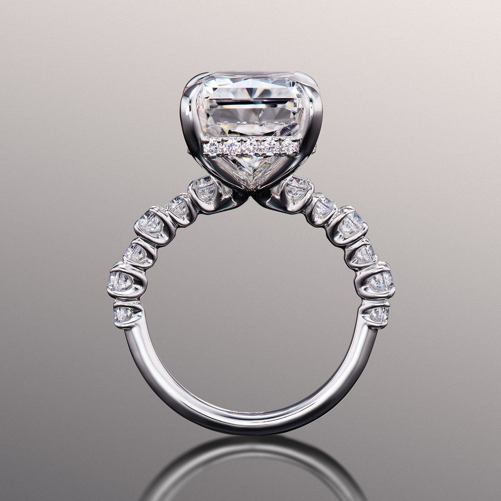 The Warhol Ring with Radiant Cut Diamond in 14KT Platinum view 3
