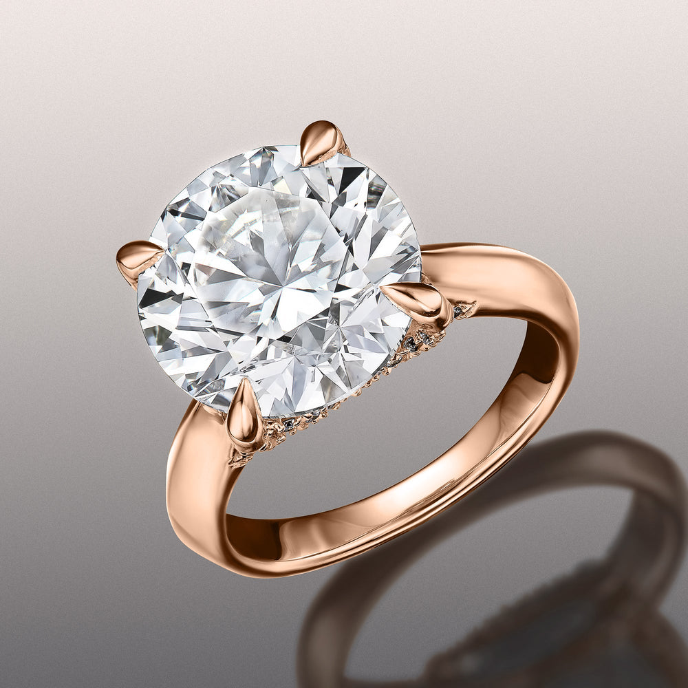 The Vermeer Ring with Round Cut Diamond in 14KT Rose Gold view 2
