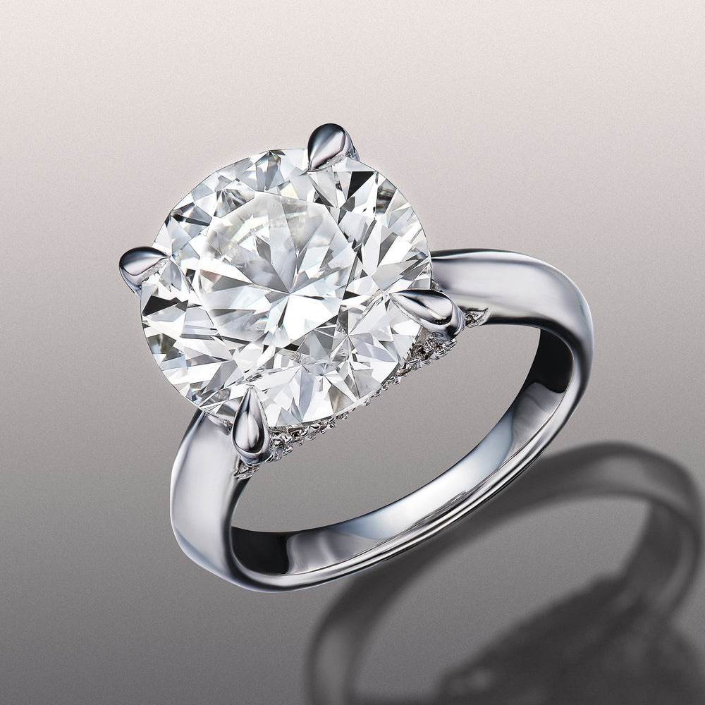 The Vermeer Ring with Round Cut Diamond in 14KT Platinum view 2
