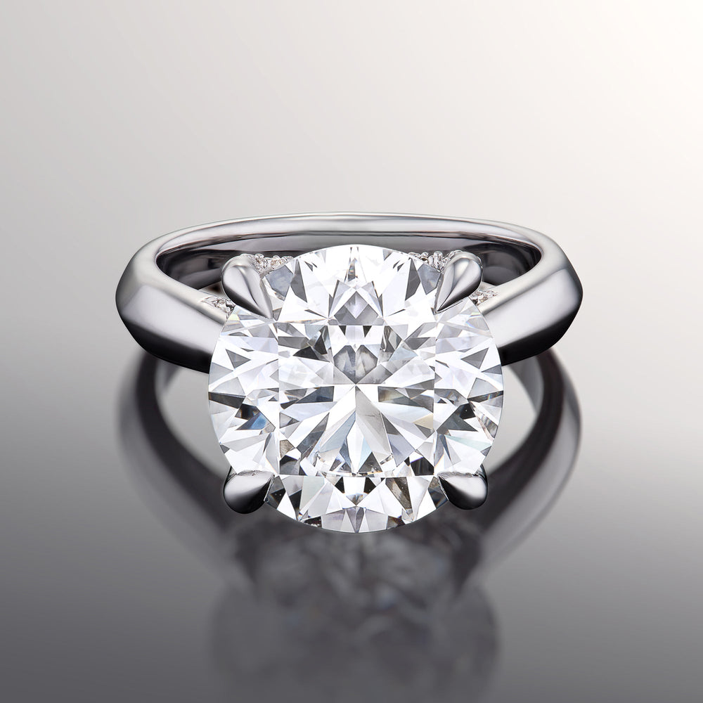 The Vermeer Ring with Round Cut Diamond in 14KT Platinum view 1
