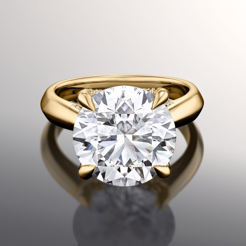 The Vermeer Ring with Round Cut Diamond in 14KT Yellow Gold view 1

