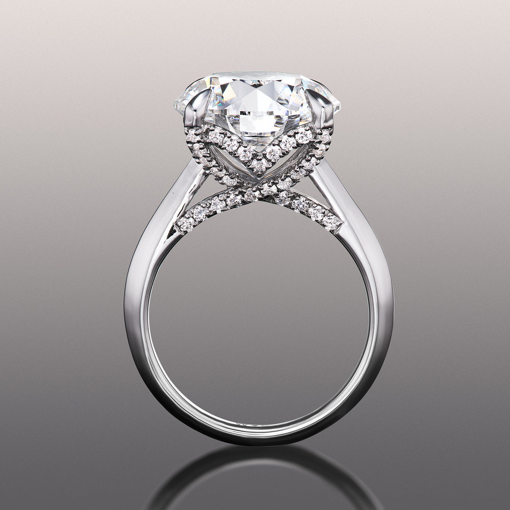 Round Cut The Vermeer Ring with Lab Grown Diamond in 14KT White Gold view 3
