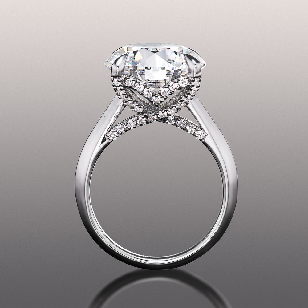 The Vermeer Ring with Round Cut Diamond in 14KT Platinum view 3

