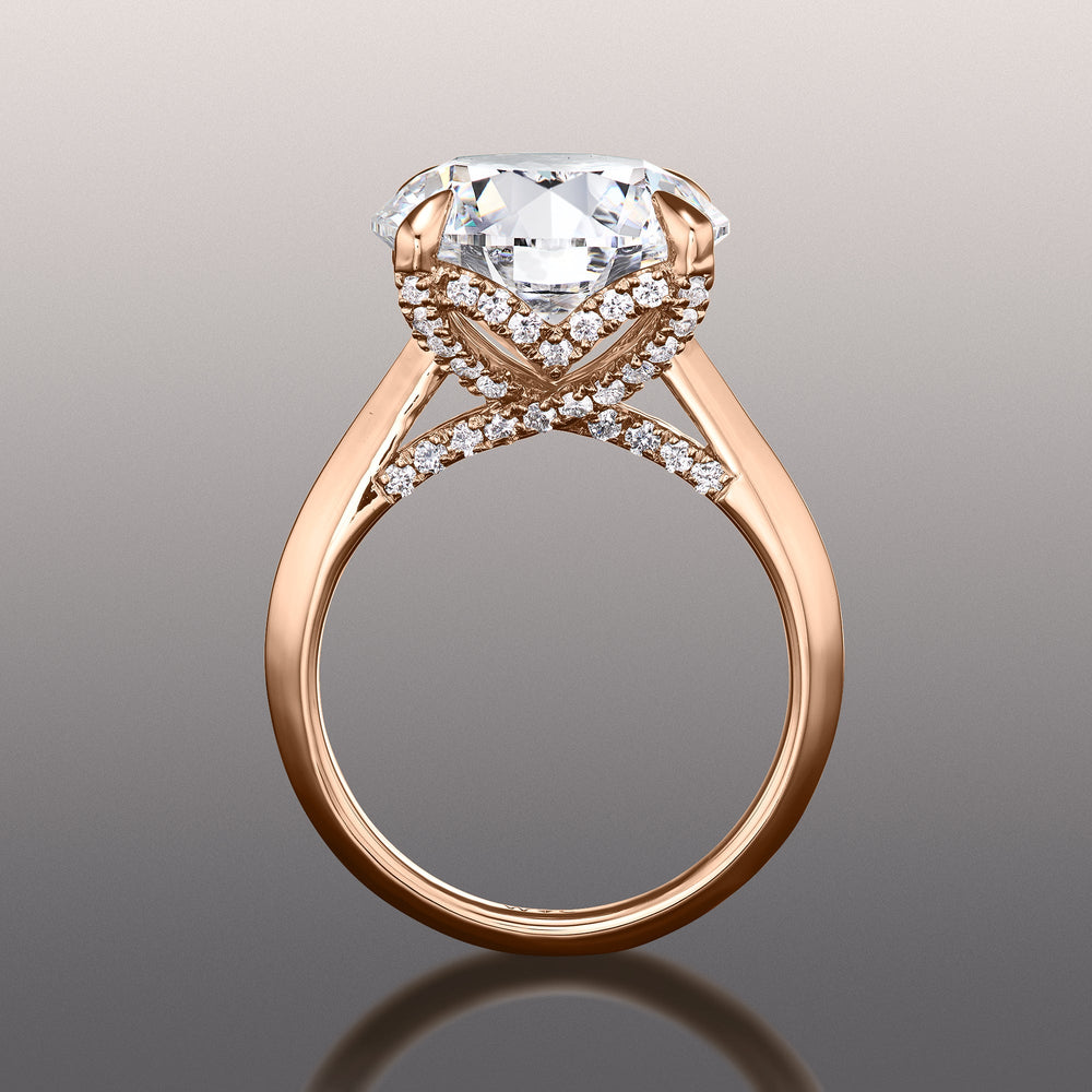 The Vermeer Ring with Round Cut Diamond in 14KT Rose Gold view 3
