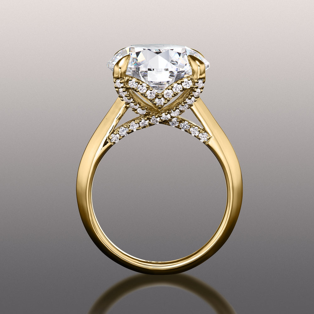 The Vermeer Ring with Round Cut Diamond in 14KT Yellow Gold view 3
