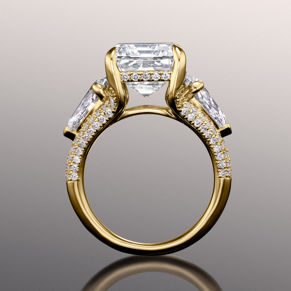 Emerald Cut The Kahlo Ring with Lab Grown Diamond in 14KT Yellow Gold view 3
