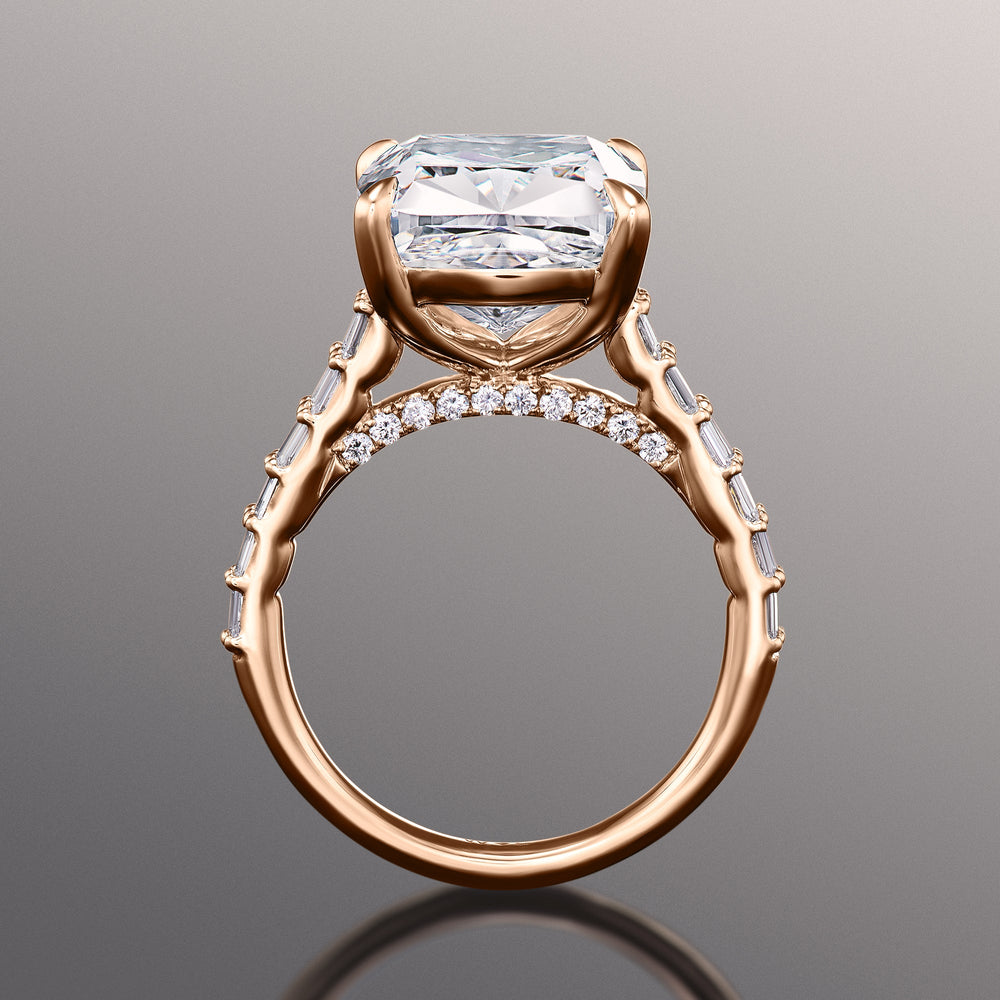 The Anguissola Ring with Cushion Cut Diamond in 14KT Rose Gold view 3
