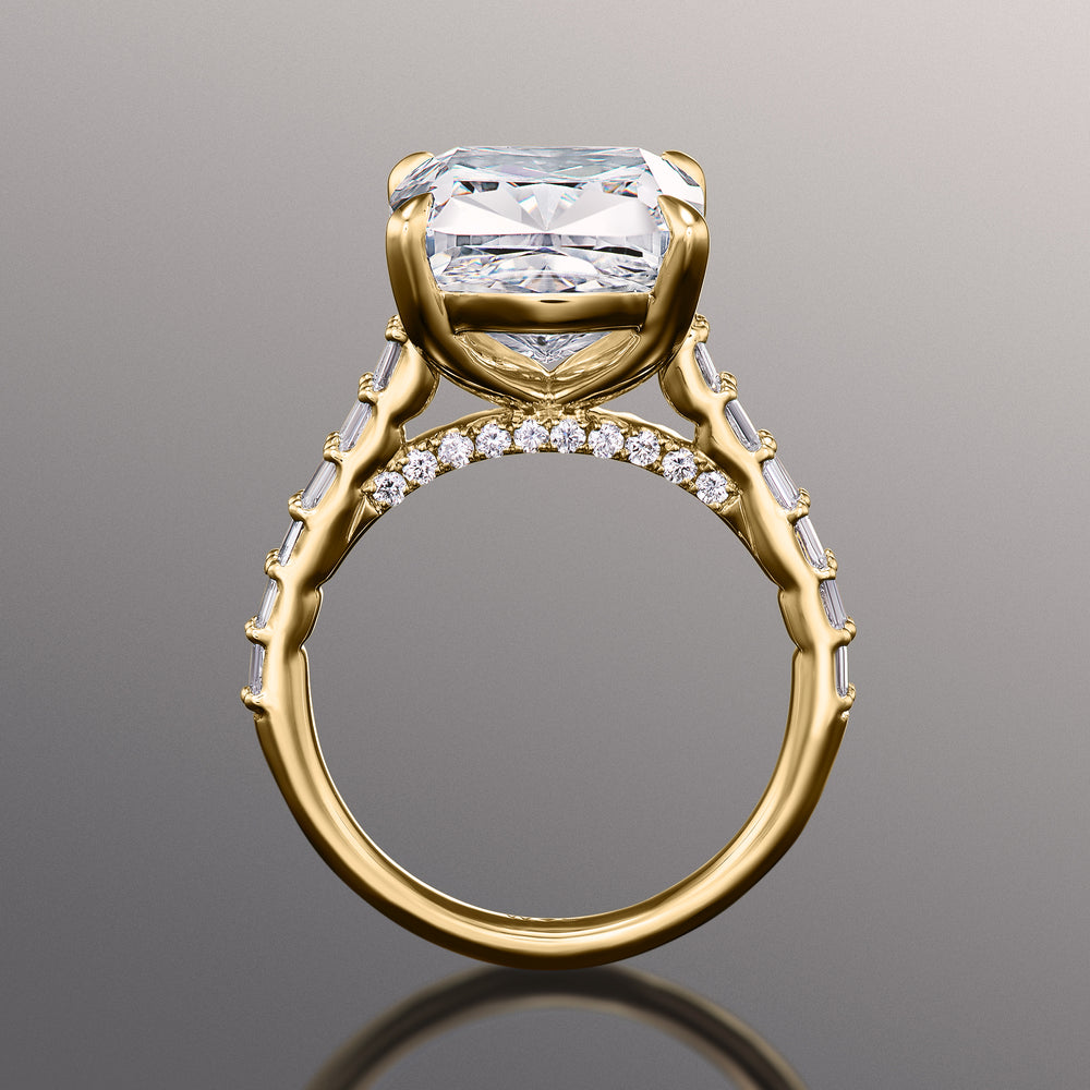 The Anguissola Reserve Rings with Cushion Cut Diamond in 14KT Yellow Gold view 3
