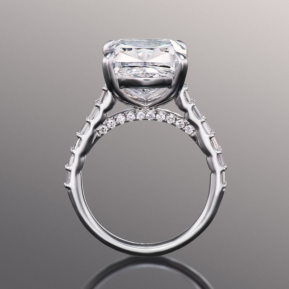 The Anguissola Ring with Cushion Cut Diamond in 14KT Platinum view 3
