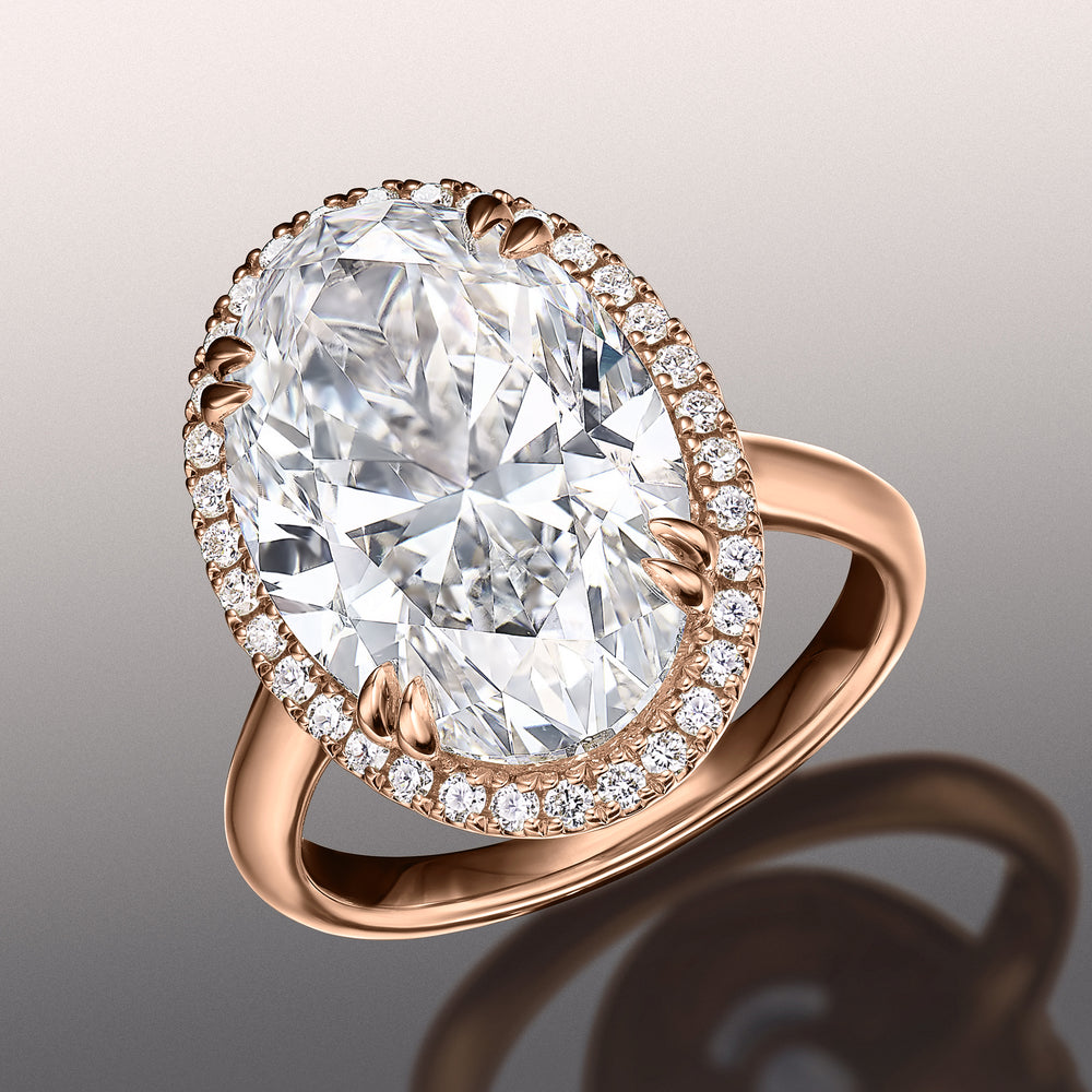 Oval Cut The van Gogh Ring with Lab Grown Diamond in 14KT Rose Gold view 2

