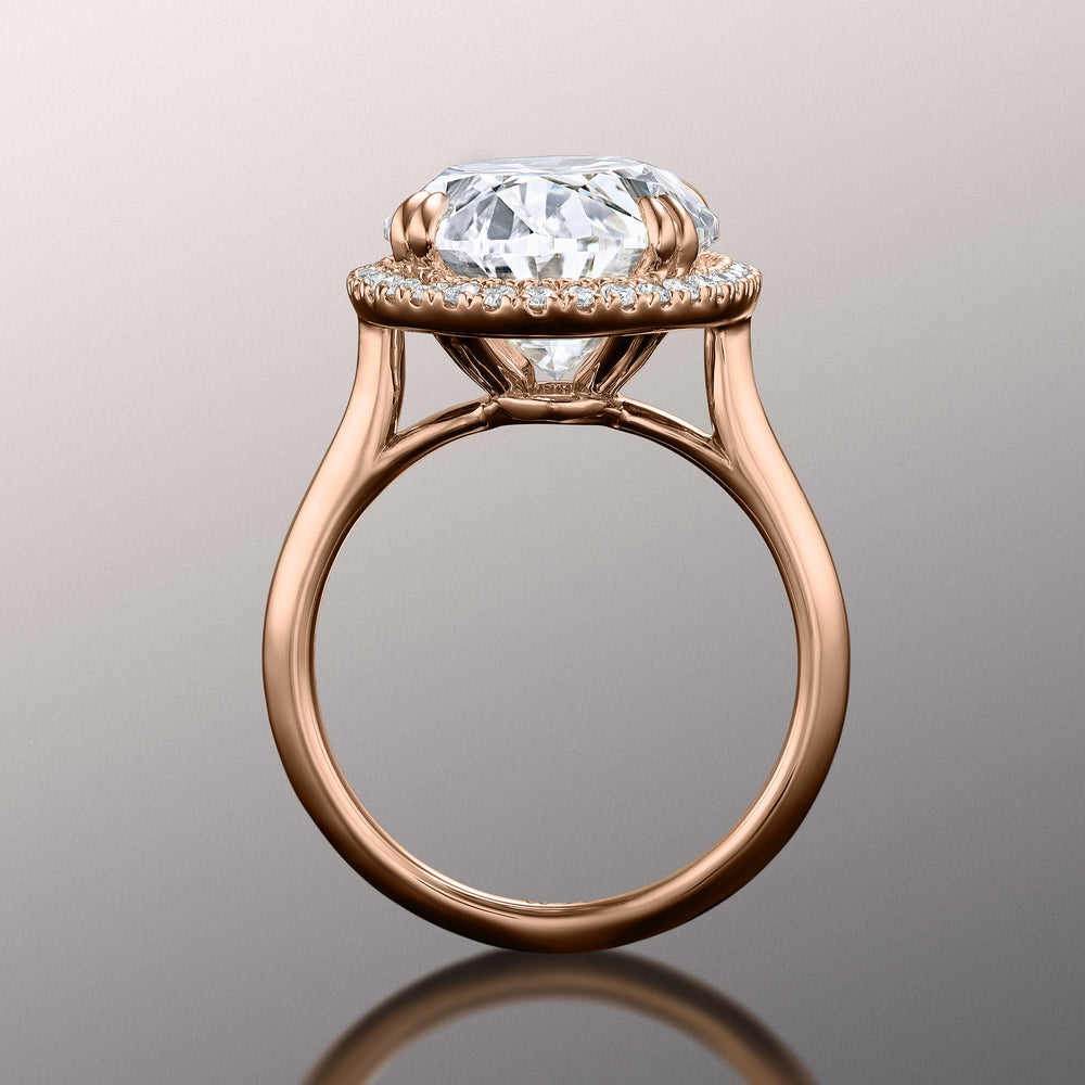 Oval Cut The van Gogh Ring with Lab Grown Diamond in 14KT Rose Gold view 3
