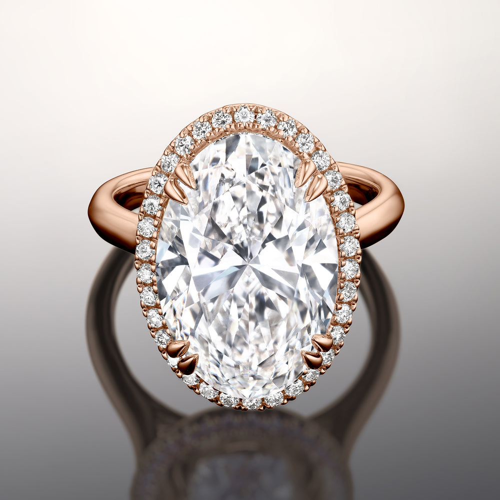 Oval Cut The van Gogh Ring with Lab Grown Diamond in 14KT Rose Gold view 1
