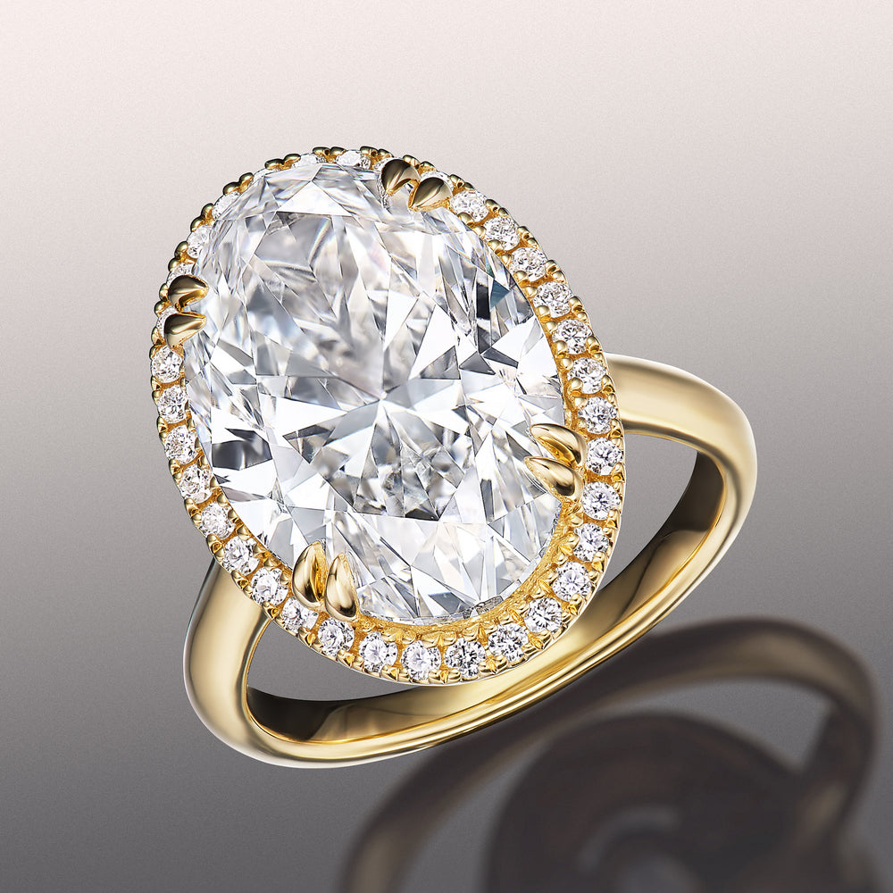 Oval Cut The van Gogh Ring with Lab Grown Diamond in 14KT Yellow Gold view 2
