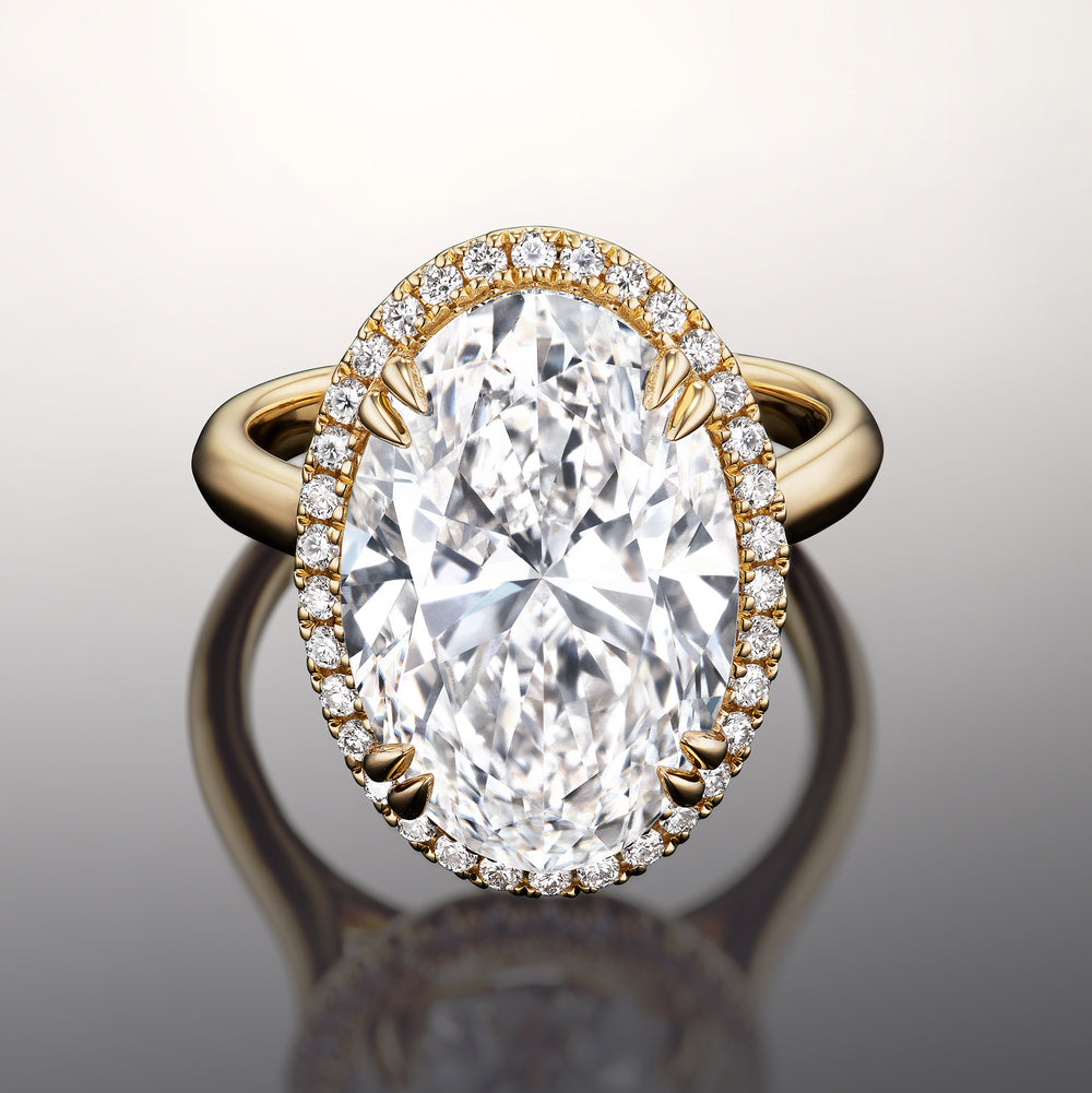 Oval Cut The van Gogh Ring with Lab Grown Diamond in 14KT Yellow Gold view 1
