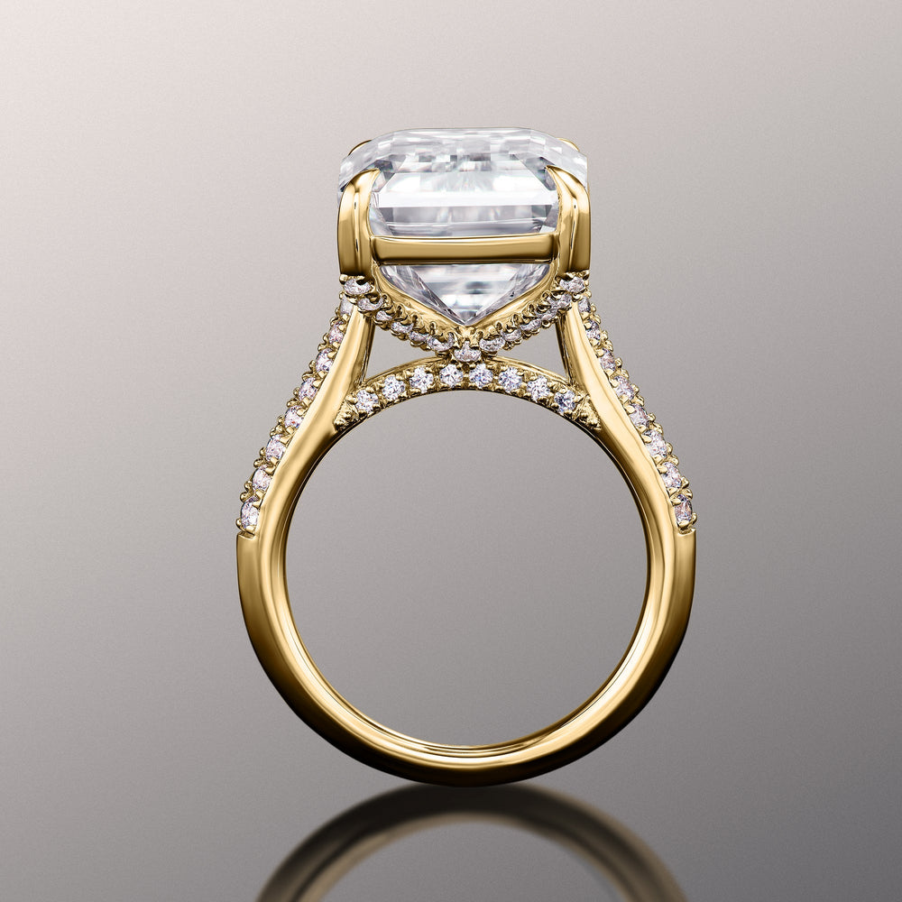 The Braque Ring with Emerald Cut Diamond in 14KT Yellow Gold view 3
