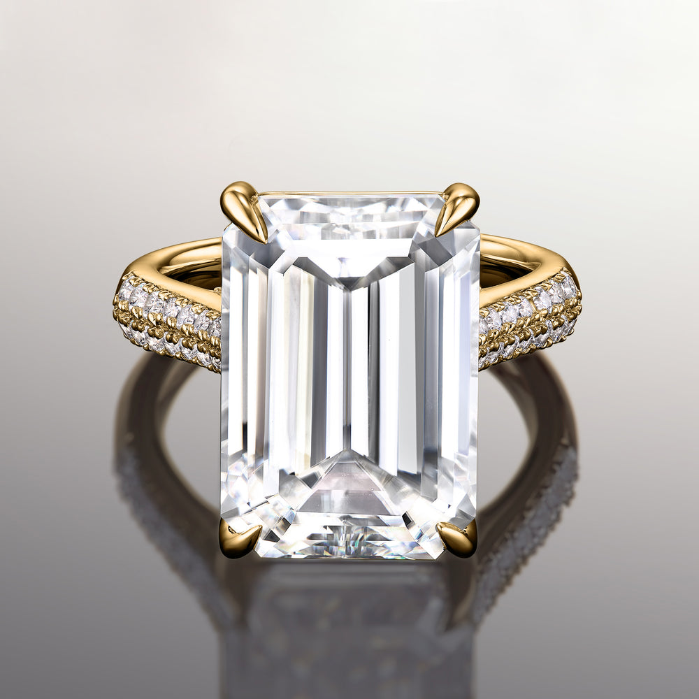 Emerald Cut The Braque Ring with Lab Grown Diamond in 14KT Yellow Gold view 1
