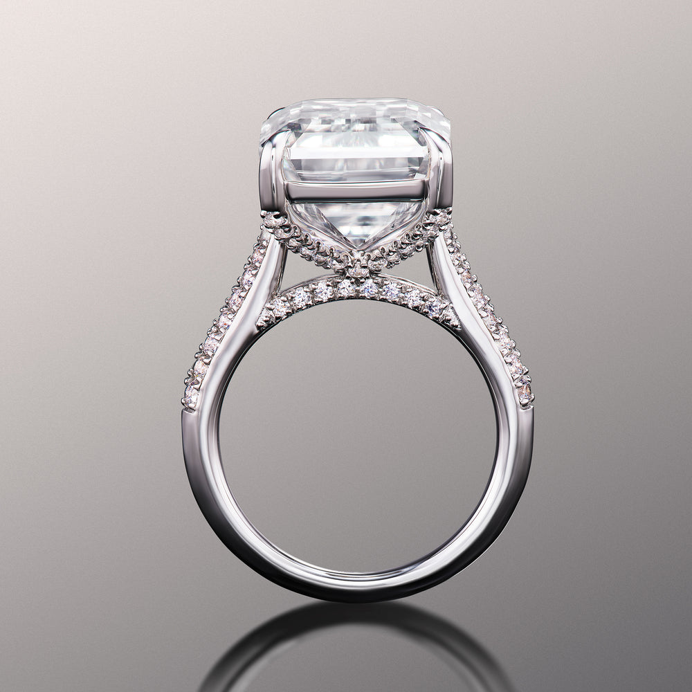 Emerald Cut The Braque Ring with Lab Grown Diamond in 14KT White Gold view 3
