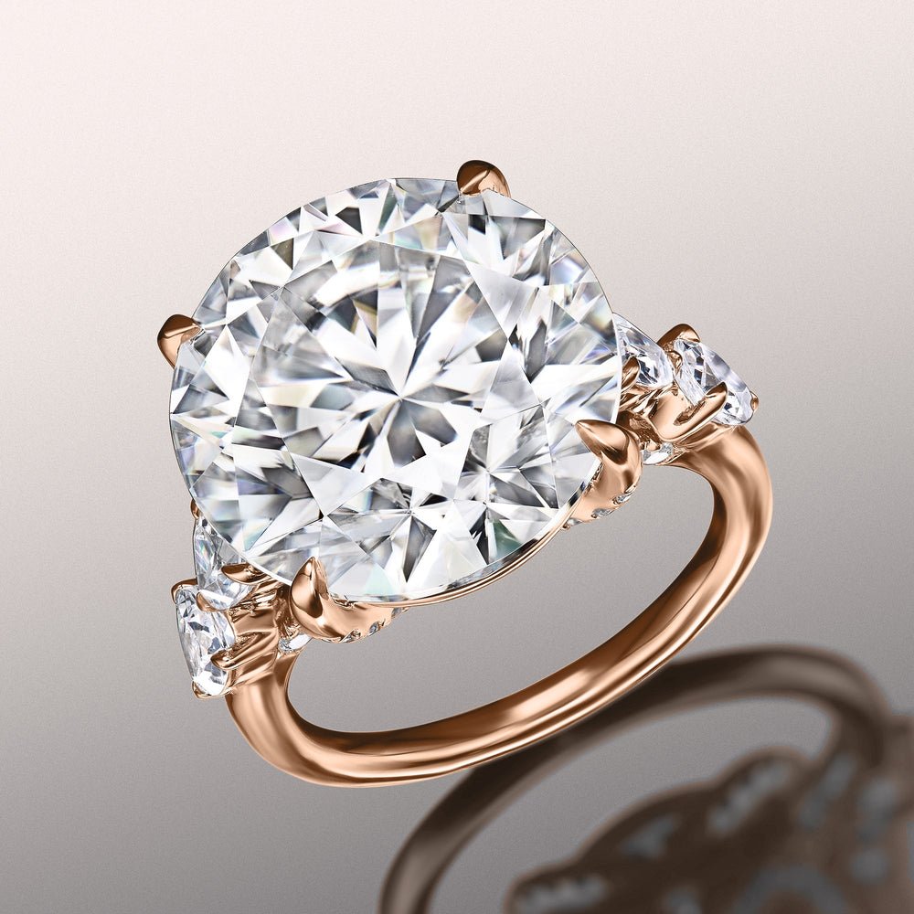 The Morisot Ring with Round Cut Diamond in 14KT Rose Gold view 2
