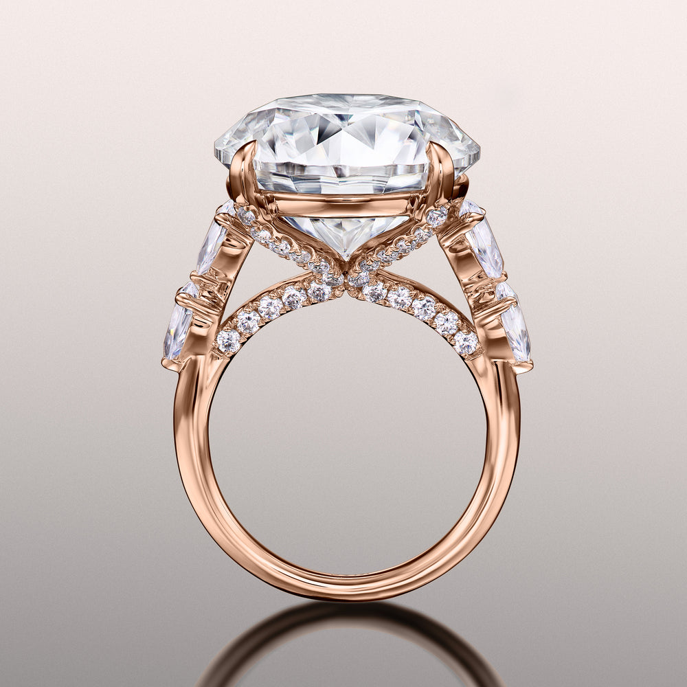 Round Cut The Morisot Ring with Lab Grown Diamond in 14KT Rose Gold view 2
