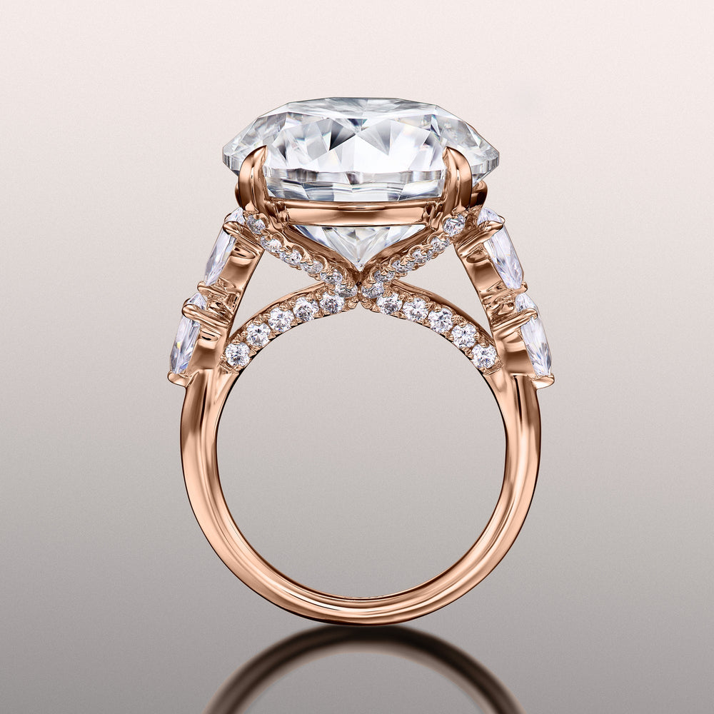 The Morisot Ring with Round Cut Diamond in 14KT Rose Gold view 3
