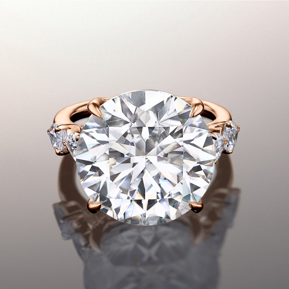 The Morisot Ring with Round Cut Diamond in 14KT Rose Gold view 1
