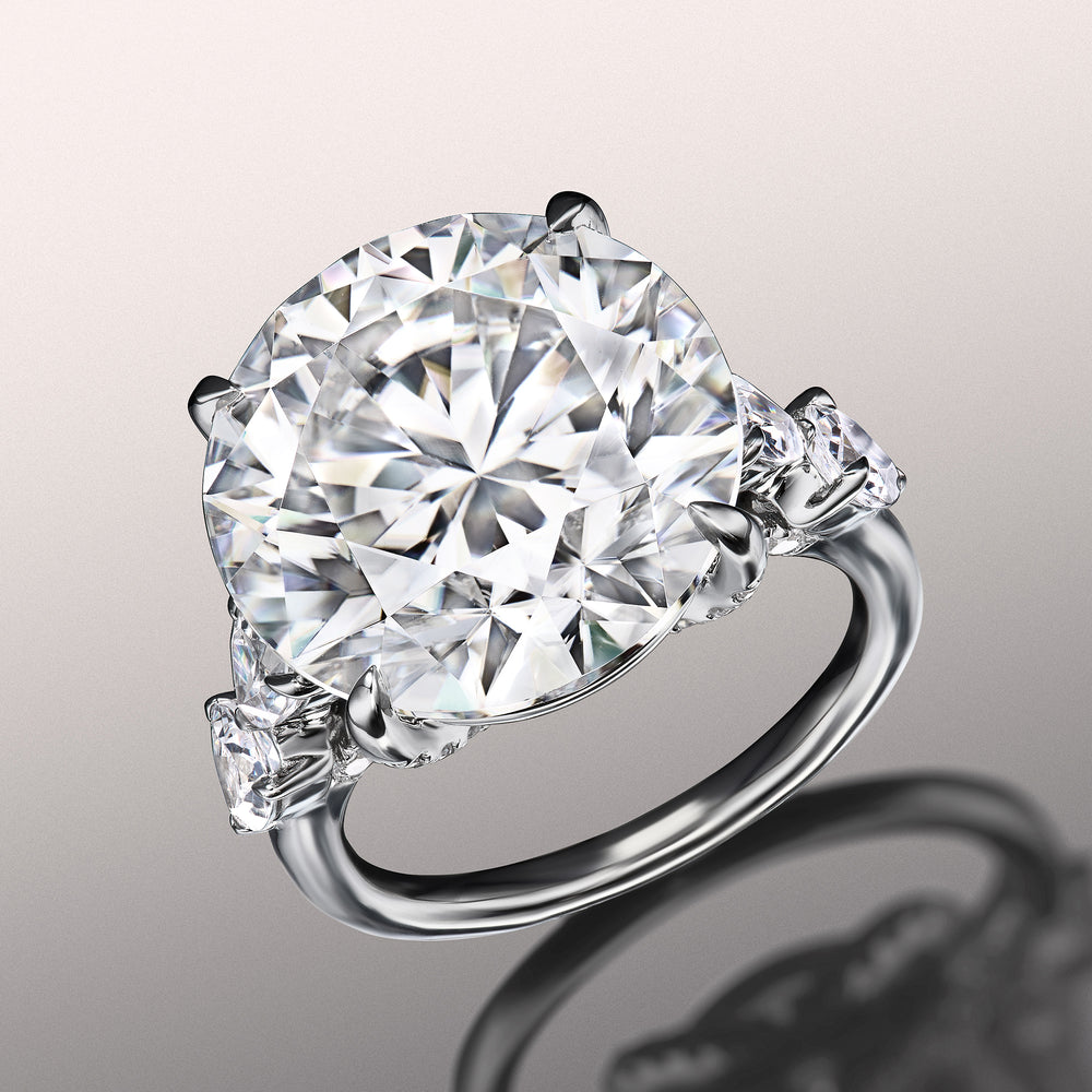 Round Cut The Morisot Ring with Lab Grown Diamond in 14KT White Gold view 2
