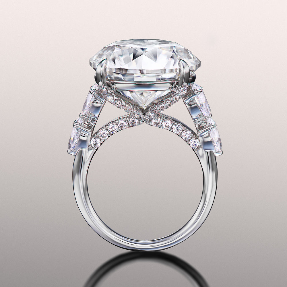 Round Cut The Morisot Ring with Lab Grown Diamond in 14KT White Gold view 3
