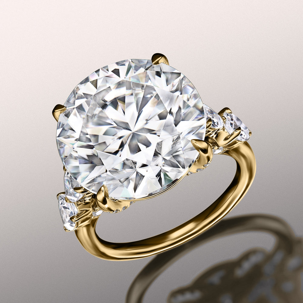 The Morisot Ring with Round Cut Diamond in 14KT Yellow Gold view 2
