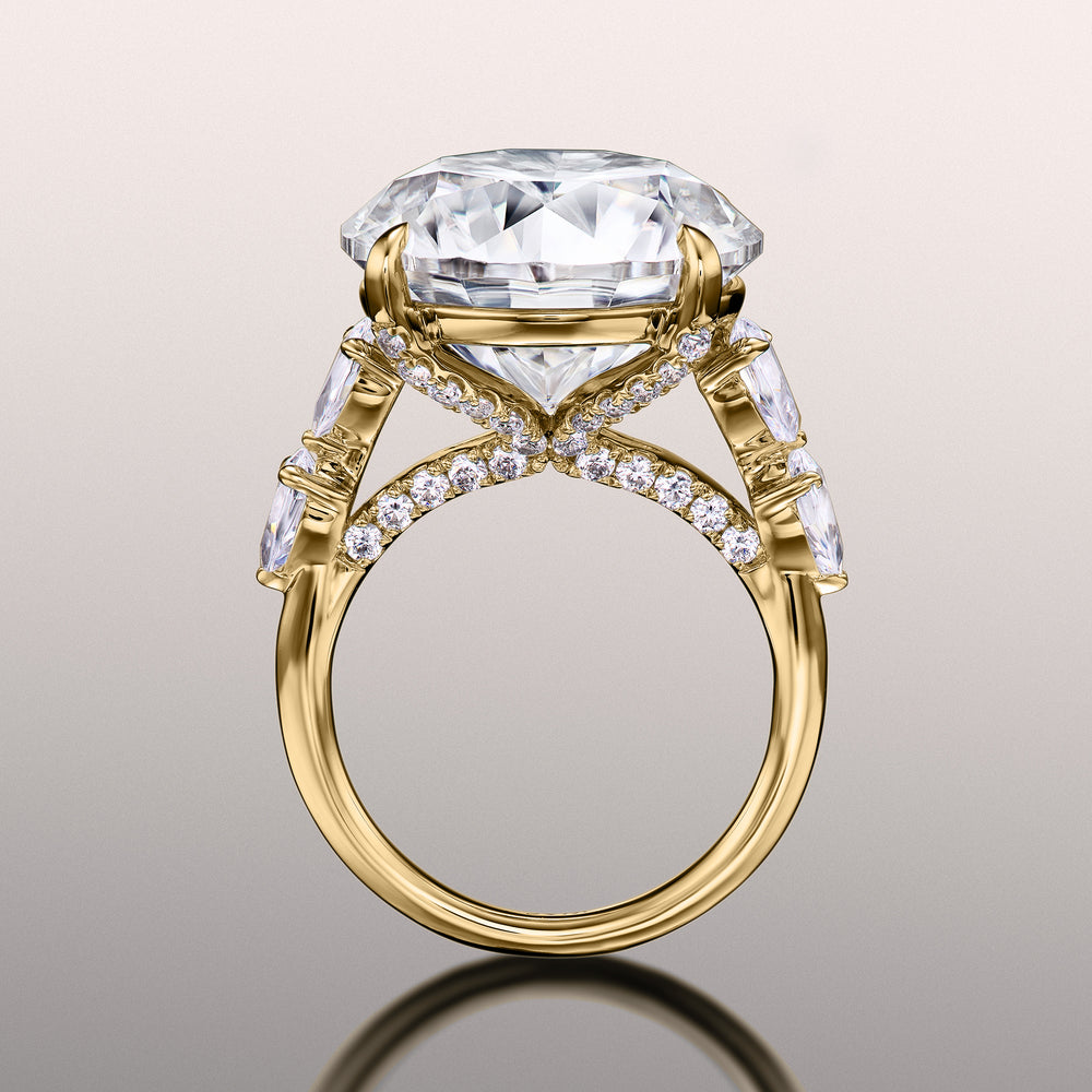 Round Cut The Morisot Ring with Lab Grown Diamond in 14KT Yellow Gold view 3
