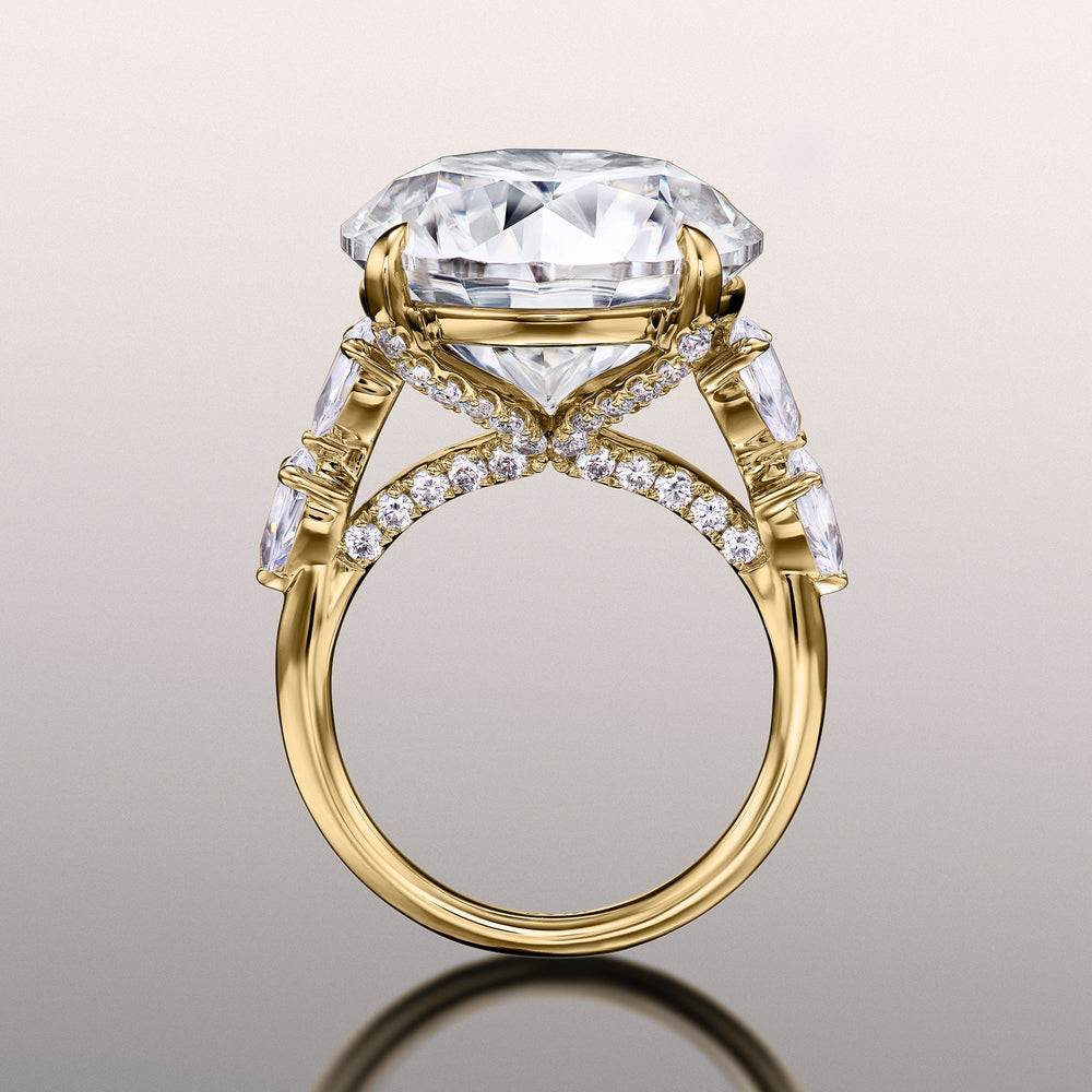 The Morisot Ring with Round Cut Diamond in 14KT Yellow Gold view 3
