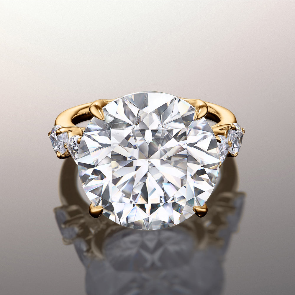 The Morisot Ring with Round Cut Diamond in 14KT Yellow Gold view 1
