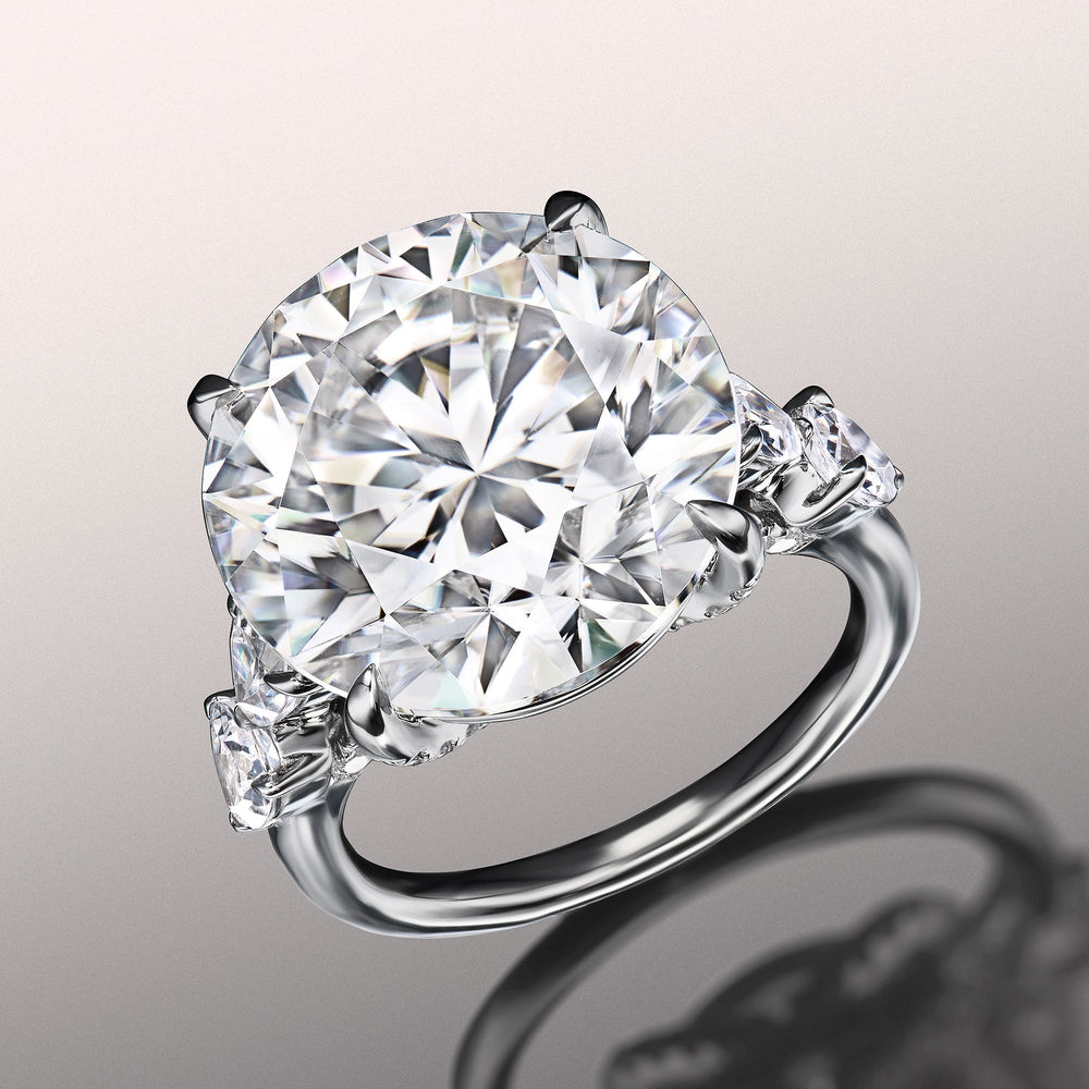 The Morisot Ring with Round Cut Diamond in 14KT Platinum view 2
