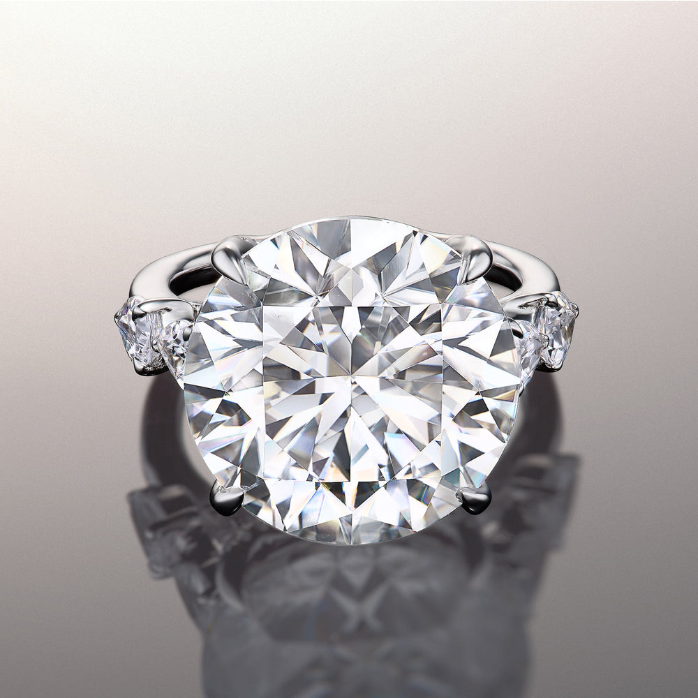 The Morisot Ring with Round Cut Diamond in 14KT Platinum view 1
