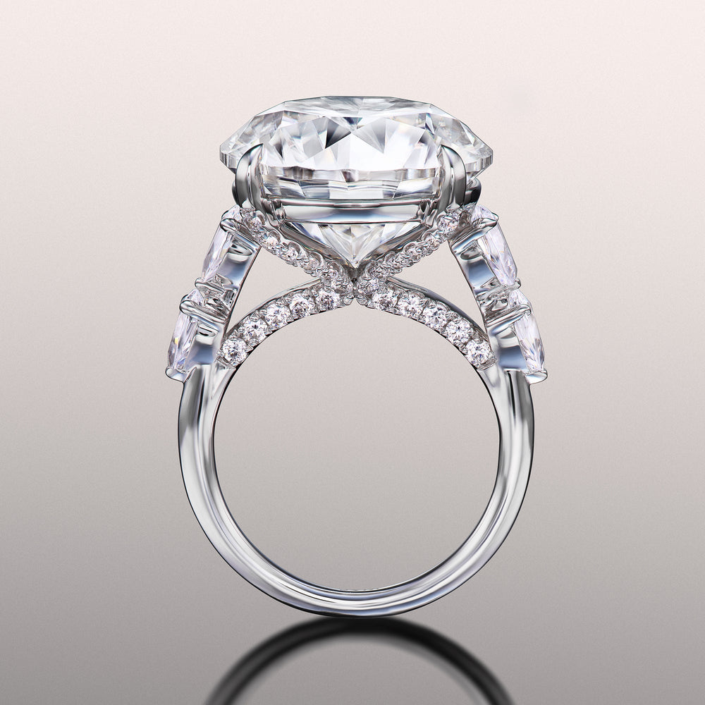 The Morisot Ring with Round Cut Diamond in 14KT Platinum view 3
