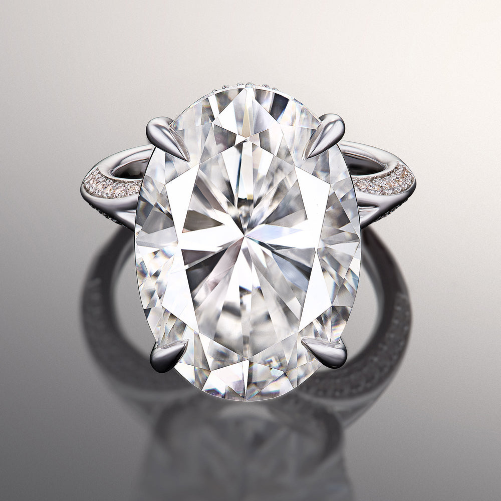 The Botticelli Ring with Oval Cut Diamond in 14KT Platinum view 1
