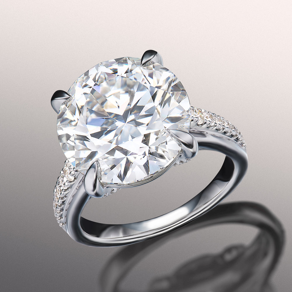 The Rubens Ring with Round Cut Diamond in 14KT Platinum view 3
