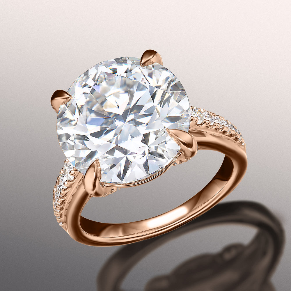 The Rubens Ring with Round Cut Diamond in 14KT Rose Gold view 2
